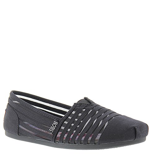 Image of BOBS from Skechers Women's Plush-#Adorbs Flat, Black /Black Adorbs, 6 M US