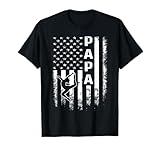 Gymnastics Gymnast Papa America Flag Vintage Christmas T-Shirt