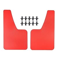 Bavettes Garde-Boue Voiture Garde-Boue Universel Noir Rouge Effet Fiber De Carbone Pour Voiture, Garde-Boue Moulé, Couvercle De Garde-Boue, Accessoires De Style Avant Et Arrière Voiture Bavettes (Cou