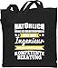 Shirtracer Beruf und Job Geschenke - Natürlich führe ich Selbstgespräche ich bin Ingenieur weiß - Unisize - Schwarz - ingenieur geschenk - WM101 - Stoffbeutel aus Baumwolle Jutebeutel lange Henkel