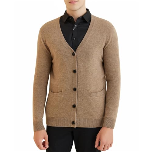 Men's Merino Wool Knit Cardigan – Warm Long Sleeve Sweater for Fall Winter Casual Wear4