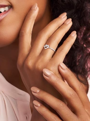 Silvora 925 Sterling Silver Knot Ring Promise Ring Heart Love Rings for Women Band Ring Size 4-12, With Gift Box2