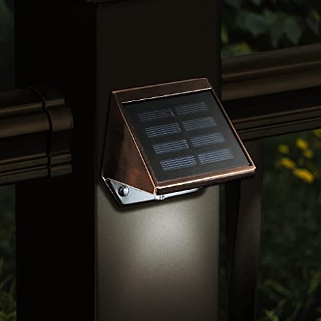 Classy Caps Solar Deck & Wall Lights, Model SL177, Electroplated Copper - High Performance, Energy Efficient, Weather-Resistant, Outdoor Solar Lights, Durable Design, Easy Installation