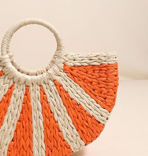 Bolso de ratán trenzado para mujer con asa superior miniatura 5
