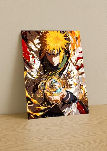 Image of NIJUKA Anime Printed A4 Size Metal sheet Poster For Home And Room Decoration | For Anime Art Fans Boys And Girls (Forth Hokage Rashegan)