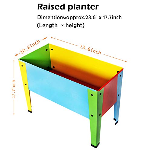 Foyuee Kids Planter Box Metal Raised Garden Bed With Legs For Girls Boys Small Outdoor Elevated Vegetables Flower Balcony #TOP1