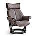 Produktbild Ibbe Design Braun Stoff Drehbar XXL Relaxsessel mit Hocker und Manuell Verstellbar Relaxfunktion Stressless Fernsehsessel Toledo, 80x93x108 cm