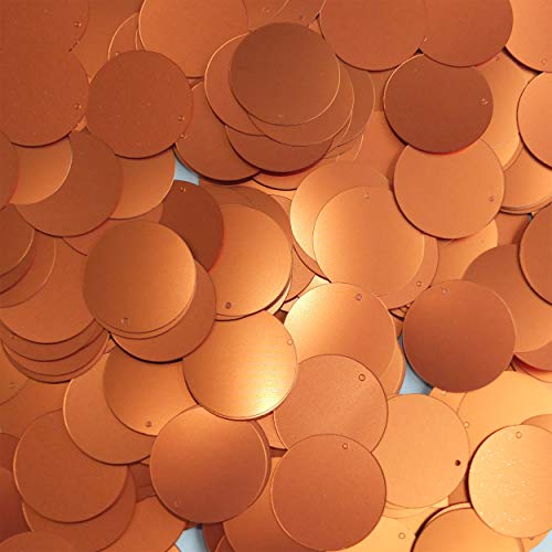 20mm Flat Sequins Orange Matte Metallic Medium Top Hole Made in USA