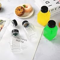 6 kleine wiederverwendbare Plastikflaschen 250 ml mit Deckel, leer, transparent, für Fruchtsäfte, Smoothies, kleine Flaschen für Wasser, Milch, Ingwer und Getränke unterwegs – Ansicht 7