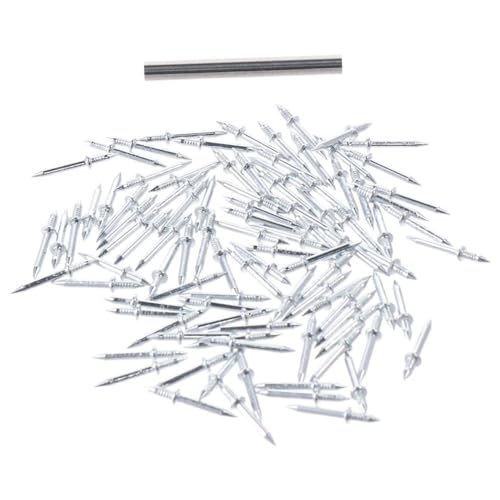 100Pcs Double-Head Skirting Thread Seamless Nail,Double-Headed Nails,Carbon Steel Silver Skirting Line Nail,Carbon Steel Rust Proof Silver Skirting Line Nail for Solid Wood Baseboard