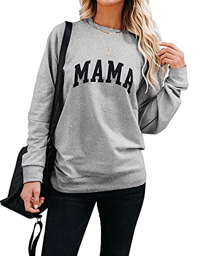 Image of Dressmine Womens Mama Sweatshirts Long Sleeve Shirts Casual Cute Pullover