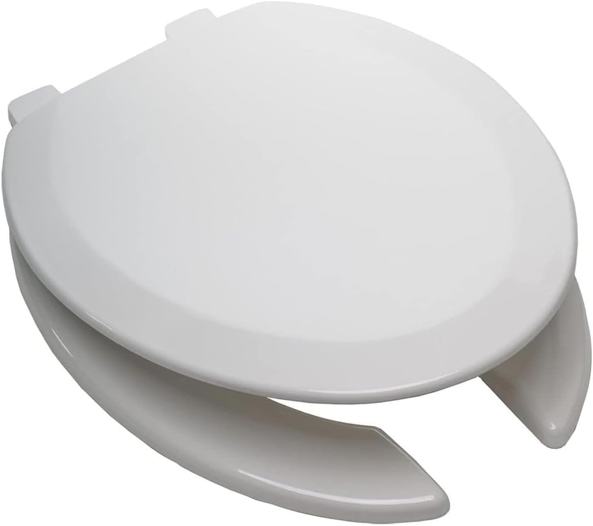 Durable plastic Extended-length Toilet Seat With Soft-close Mechanism, Featuring A Quick-release Commercial-grade White Plastic Lid Easy to clean
