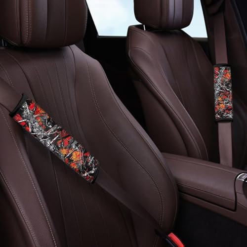Image of AFPANQZ Auto Seat Belt Covers Cute for Adults Children 2 Pack Safety Seatbelt Pad Cushion Kit Branch Leaf Universal Daiper Bag Backpack Shoulder Straps Pads Comfortable