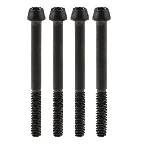 Image of Titanium Ti Bolt M5x9 16 18 20 25 30 35 40 45 50 55 60mm Tapered Head Screws Pack of 4 (M5x55mm, Black)