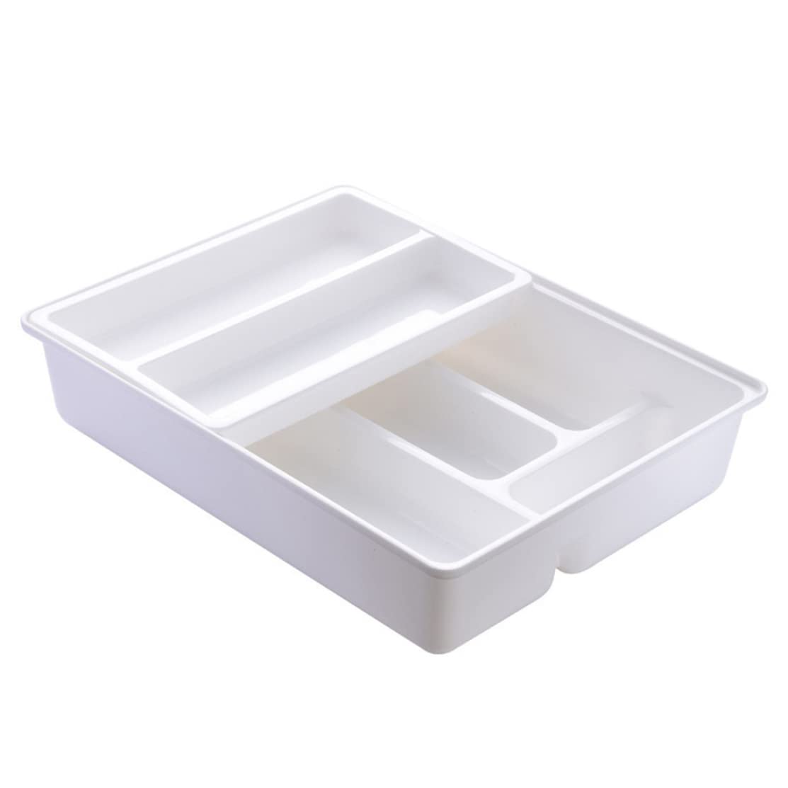 Bac à couverts de tiroir de cuisine coulissant extensible en plastique gris