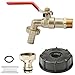 Drado 1/2" Adaptador IBC para tanque con conector de grifo, latón, Grifo de jardín