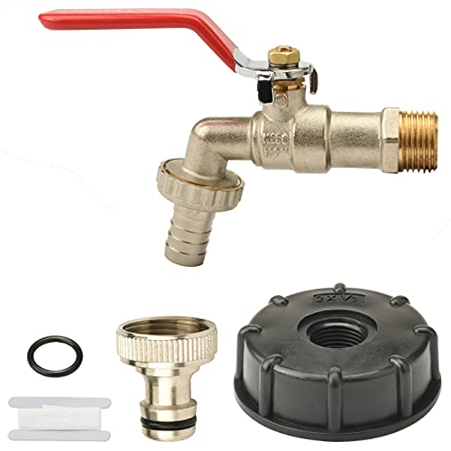 Drado 1/2' IBC Raccord Robinet en Laiton Chromé Sortie Raccord Rapide