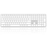 Bnnwa Wireless Bluetooth Keyboard Stainless Steel Multi-Device Full Size Keyboard with Numeric Keypad Low Profile Silent Cordless Keyboards Quiet Typing for Computer/Windows/PC/Laptop(Silver White)