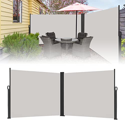ACXIN Tenda da sole laterale allungabile, 180 x 600 cm, frangivista, frangivista e protezione dal vento, per balcone e terrazza, grigio chiaro