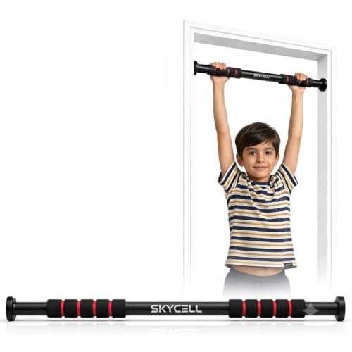 Image of SKYCELL Pull Up Bar for Home for Kids (100 kg Capacity) | Wall Mounted Pull Up Bar with Anti-Skid Grip | Heavy-Duty Pullup Bar for Home for Kids | Strength Training & Exercise Bar