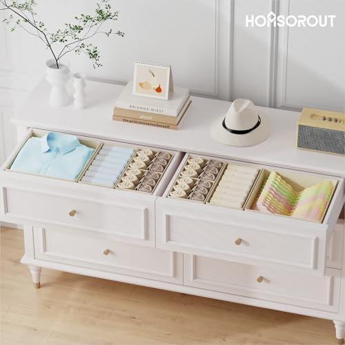 Homsorout 15 Pack Drawer Organiser Clothes - Baby Drawer Dividers Beige - Image 4