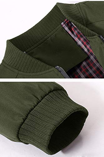 Men's Winter Outdoor Coat Windproof Windbreaker Zipper Pockets Green #TOP4