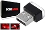 ICBEAMER Mini USB LED Light, [Color: Red] Direct Plug-in Miniature/Nano Car Interior Ambient Accent Lighting Kit Interface Night Light Universal Fit Auto Interior Trunk Ambient Atmosphere