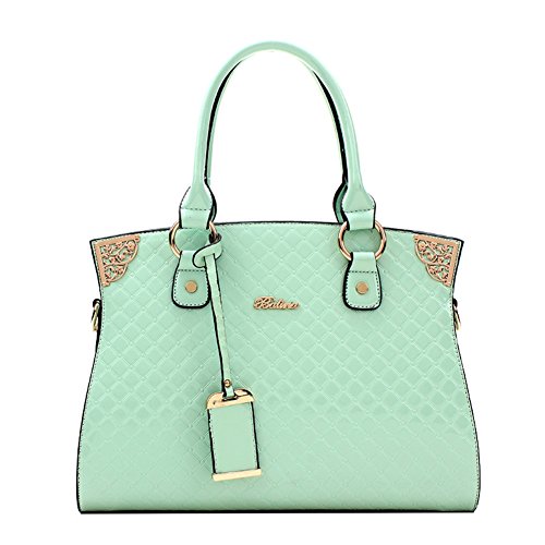 Sac d'été en cuir verni rhombique noir chic et grand format pour femme P