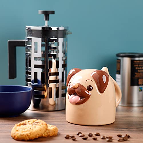 Puckator Mopps der Mops Hund Umgedrehter Becher aus Dolomit-Keramik