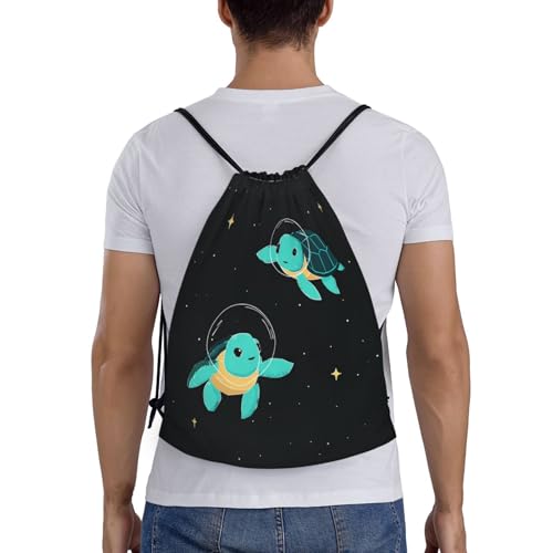 Cute Sea Turtle Drawstring Bag, Lightweight Sports Gym Backpack with Adjustable Shoulder Straps for Fitness, Yoga, Travel2