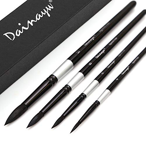Dainayw DN-25RQG Round Watercolor Paint Brushes Squirrel Hair Professional Artist Painting Mop cover