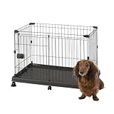 アイリスオーヤマ 犬 サークル システムサークルトレー付き STS-600TN ブラウン 小型犬用 幅93×奥行63×高さ64.5cm