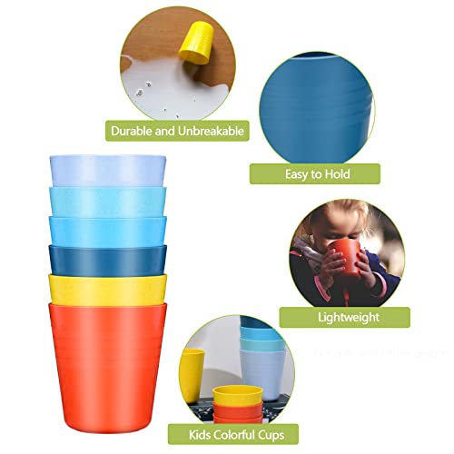 【Set Of 8】Reusable Wheat Straw Drinking Cups - 8 Ounce Unbreakable Water Cups - Stackable Bpa Free Small Drinking Glasses Set -Dishwasher Safe For Home Kitchen Parties Camping Supply #TOP3