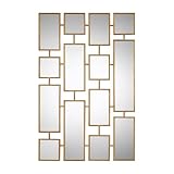 MY SWANKY HOME Elegant Gold Mirrored Wall Art Collage 48 in Modern Geometric Squares