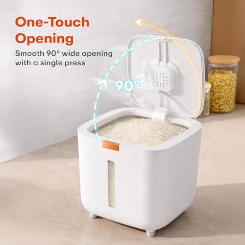 Image of Rioware Airtight Rice Bucket Storage Container | Insect & Moisture Proof Grain Bin for Rice, Flour & Dry Food | Kitchen Storage Dispenser | BPA-Free Household Food Storage Box- 5 Kg