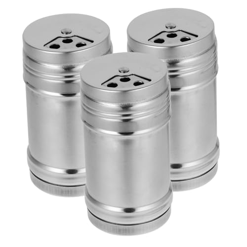 LABRIMP 3pezzi Contenitori Per Spezie in Acciaio Copertura Dispenser Per Zucchero Velo Bottiglia Di Condimento Da Cucina Per Uso Domestico e Barbecue All Aperto