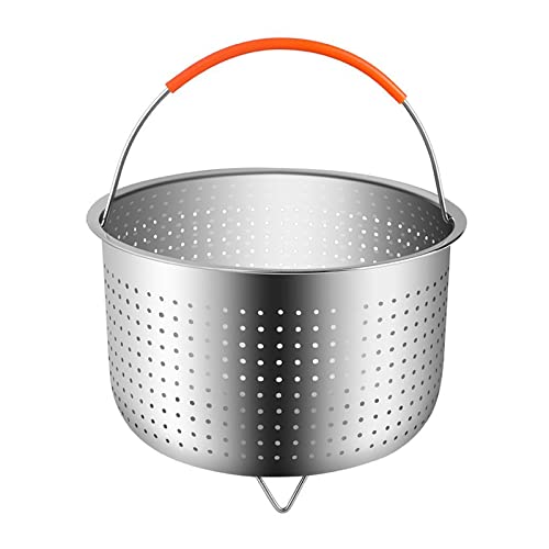 MCUILEE® Vaporeras para ollas, Cesta de Vapor con Inserto para cocinar arroz de Acero Inoxidable Cesto de Limpieza de Frutas multifunción con asa Cubierta de Silicona Cover