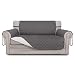 Greatime Sofaschoner, Sofa Schutz Abdeckung, Schonbezug, Sofaüberwurf, Sofabezug, Rutschfes，Reversible Gesteppte, Pet, Haustier Abdeckung, Kinder, Katzen, Hunde（2-Sitzer, Dunkelgrau/Elfenbein）