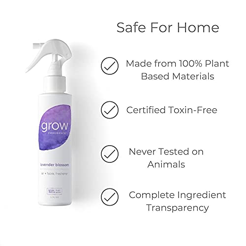 Grow Fragrance - Certified 100% Plant Based Air Freshener + Fabric Freshener Spray, Made With All Natural Essential Oils, Lavender Scent, 5 Oz. #TOP3