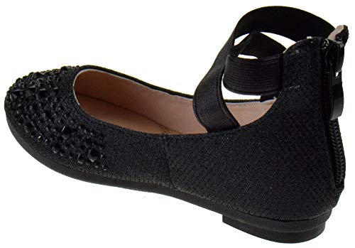 Link Larissa 83K Little Girls Rhinestone Ballerina Elastic Strap Ballet Flats3