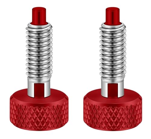 2Pcs Hand Retractable Spring Plunger, Stainless Steel Quick Release Pin M6 Lock Out Self-Locking Bolt with Knurled Handle for Rolling Toolbox Packout Tool Box Accessories