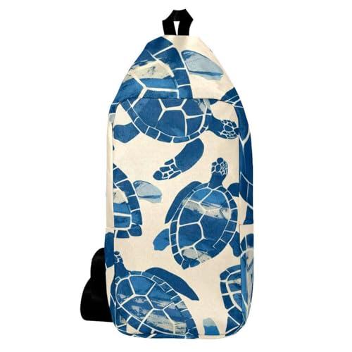Sac à dos à bandoulière motif tortue de mer multicolore pour rando