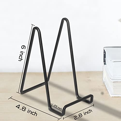 Decolore 4 Pack 6 Inch Black Picture Stands For Display Square Plate Holder Display Stand Frame Stand For Picture, Decorative Plate, Photo Easel And Artistic Work #TOP1