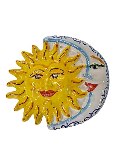 Da Appendere alle pareti Generico Centro Ardolino Sole e Luna Eclisse in terracotta smaltate ceramica di Vietri da appendere.