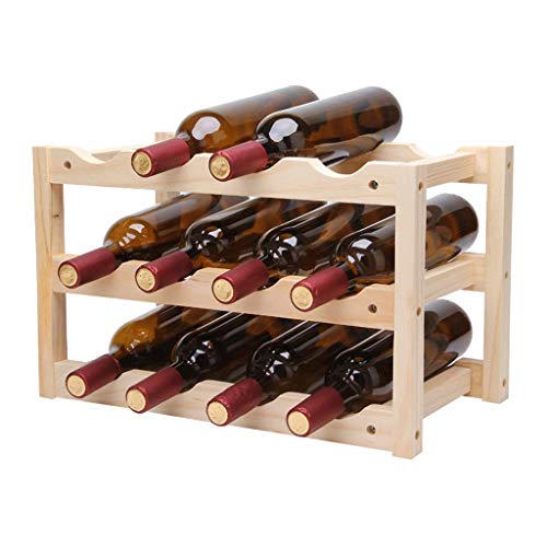 Soporte de madera para 12 botellas de vino miniatura 2