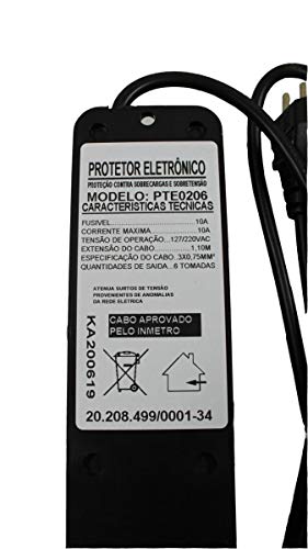 Filtro De Linha 6 Tomadas Preto Bivolt PTE0206 NTC