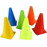 Juvale Multicolored Plastic Traffic Cones - Cones for Sports Training, Driver's Training, Parking, Physical Education - 6 Pack