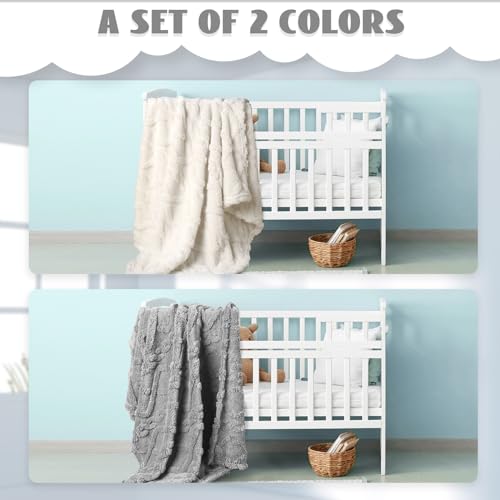 Vitalcozy LUA-VITALCOZY-2616 4 Pcs Fleece Baby Blanket 30 Inch X 40 Inch 3D Fluffy Baby Blanket For Boys Nursery Bed Baby Girl Blanket Infant Or Newborn Receiving Blanket Swaddling Blankets thumb #4