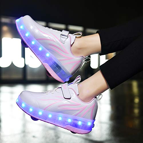 Hhsts Kids Shoes With Wheels Led Light Color Shoes Shiny Roller Skates Skate Shoes Simple Kids Gifts Boys Girls The Best Gift For Party Birthday Christmas Day thumb #4