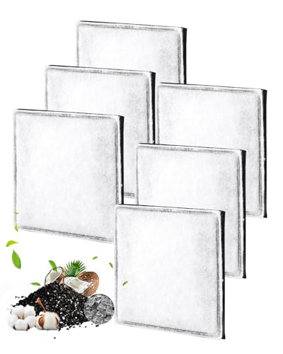 ZaKaBox 6-Pack Cat Water Fountain Filters, Compatible with Catit Mini Flower Pet Water Fountains, Triple Action Replacement Pet Filter Cartridges for Dogs Cat